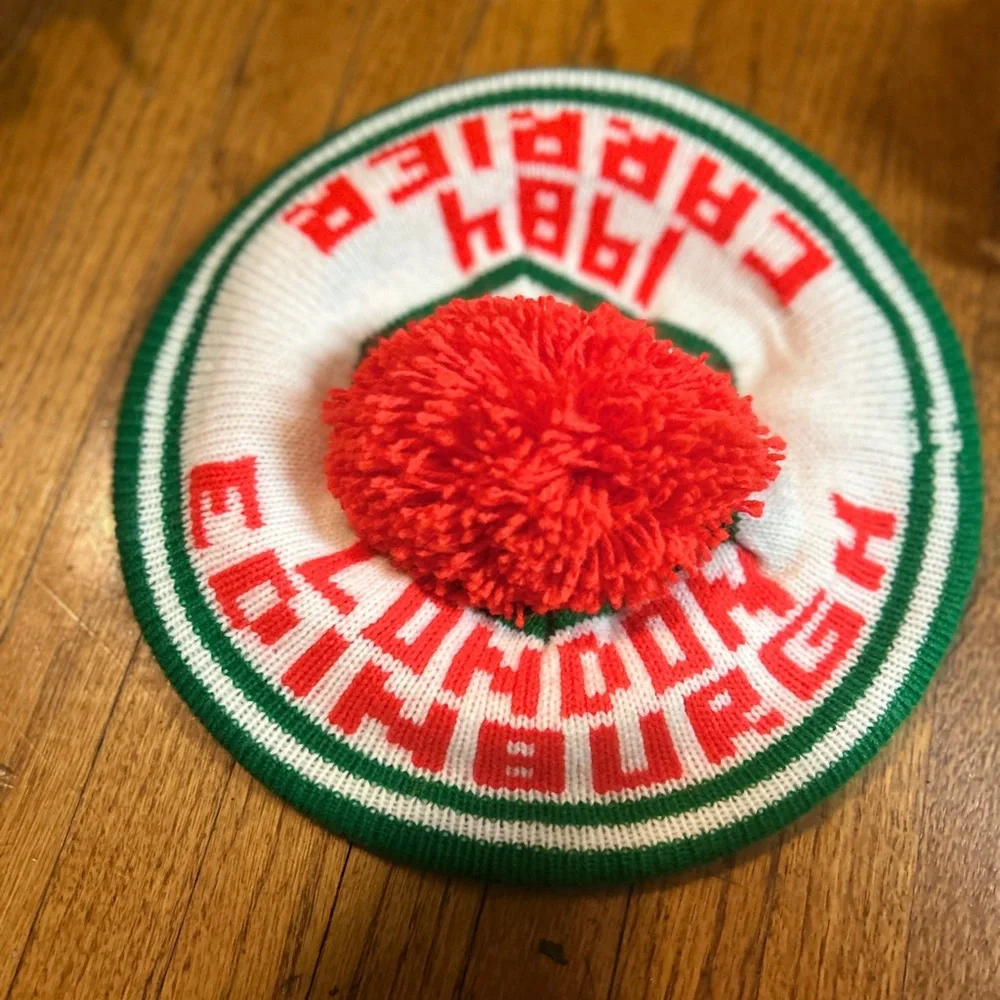Green and Red Circular Patch Hat‎